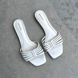 Reformation Sandals White Leather Strappy Sandals 6.5